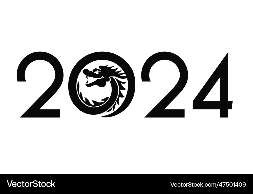 2024 new year s card template dragon 2024 new year s card template dragon vector image