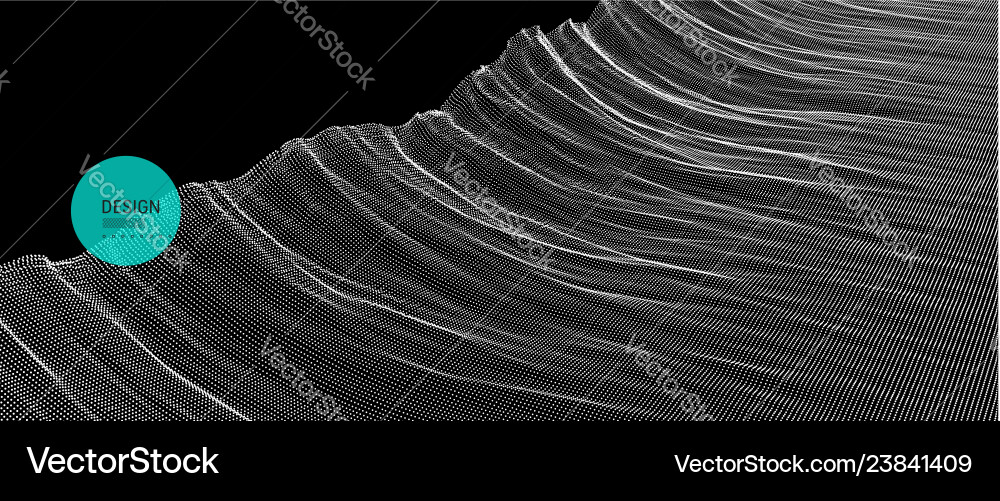 Array with dynamic particles futuristic 3d grid Array with dynamic particles futuristic 3d grid vector image