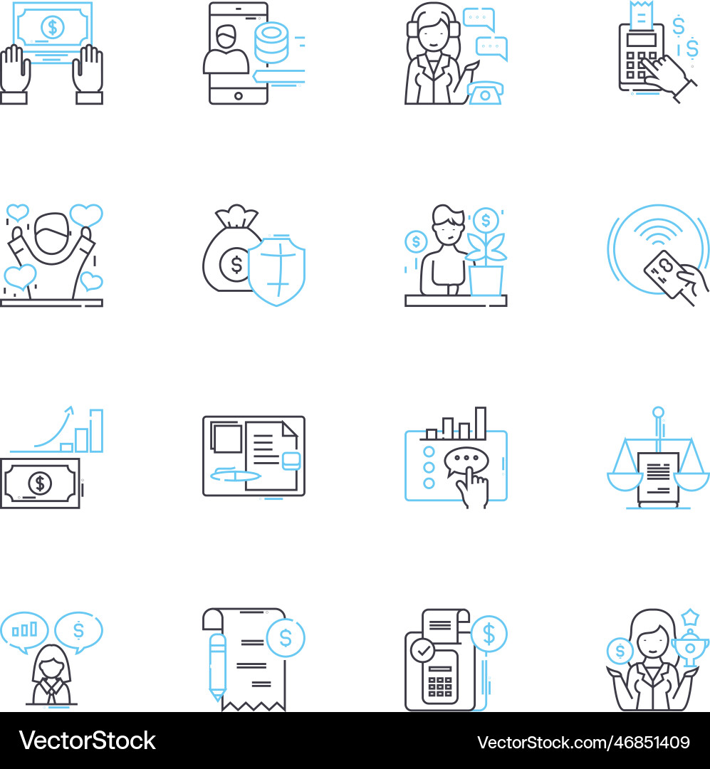 Autonomous computing linear icons set automation Autonomous computing linear icons set automation Vector Image