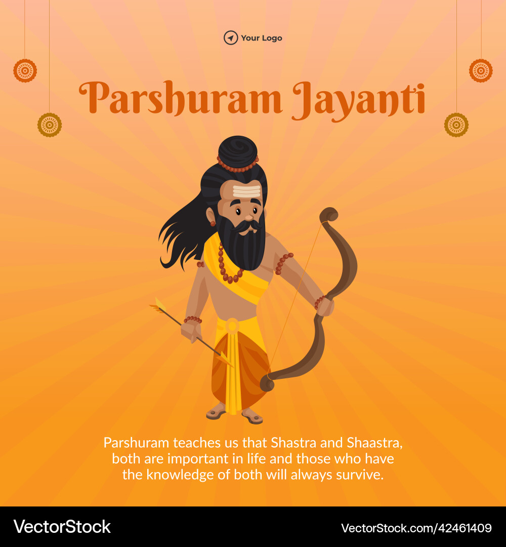 Banner design of happy parshuram jayanti vector image