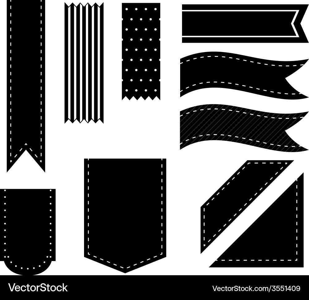 Black ribbons Royalty Free Vector Image - VectorStock