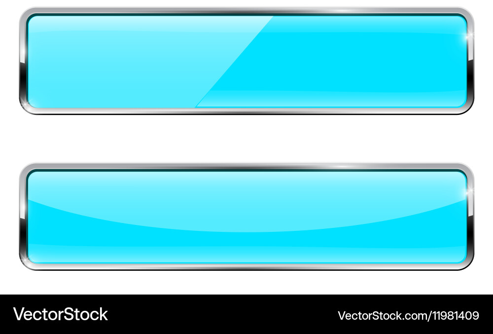 Blue Turquoise Chrome Buttons vector image