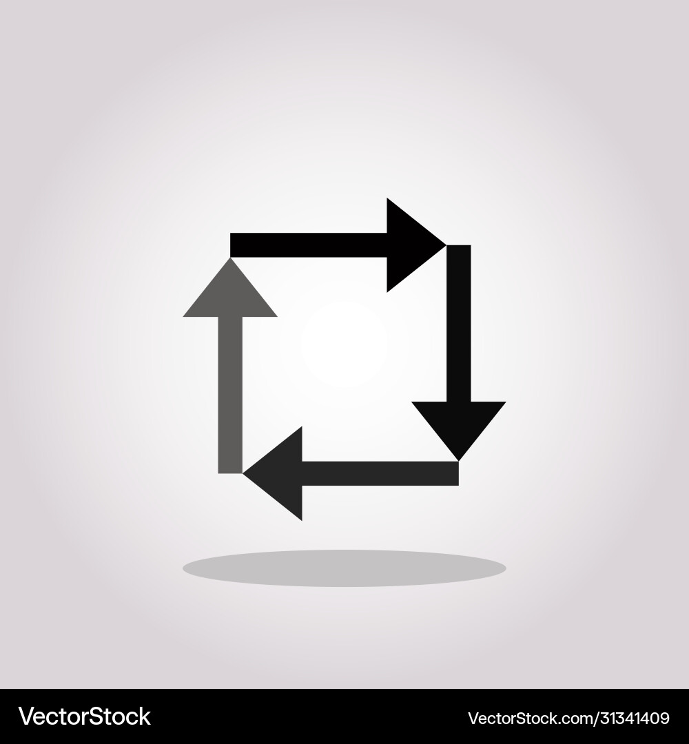 Four part cycle arrows chart isolated on white Four part cycle arrows chart isolated on white vector image