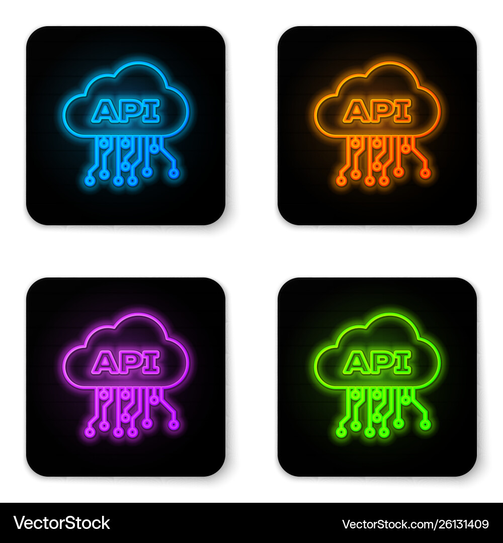 Glowing neon cloud api interface icon isolated Glowing neon cloud api interface icon isolated vector image