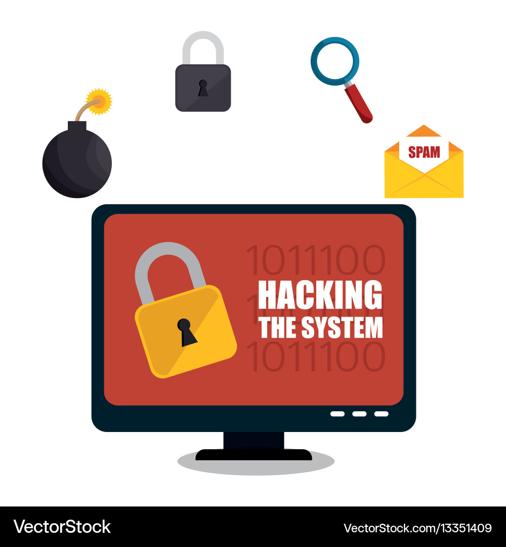 Hacking the system concept icons vector image
