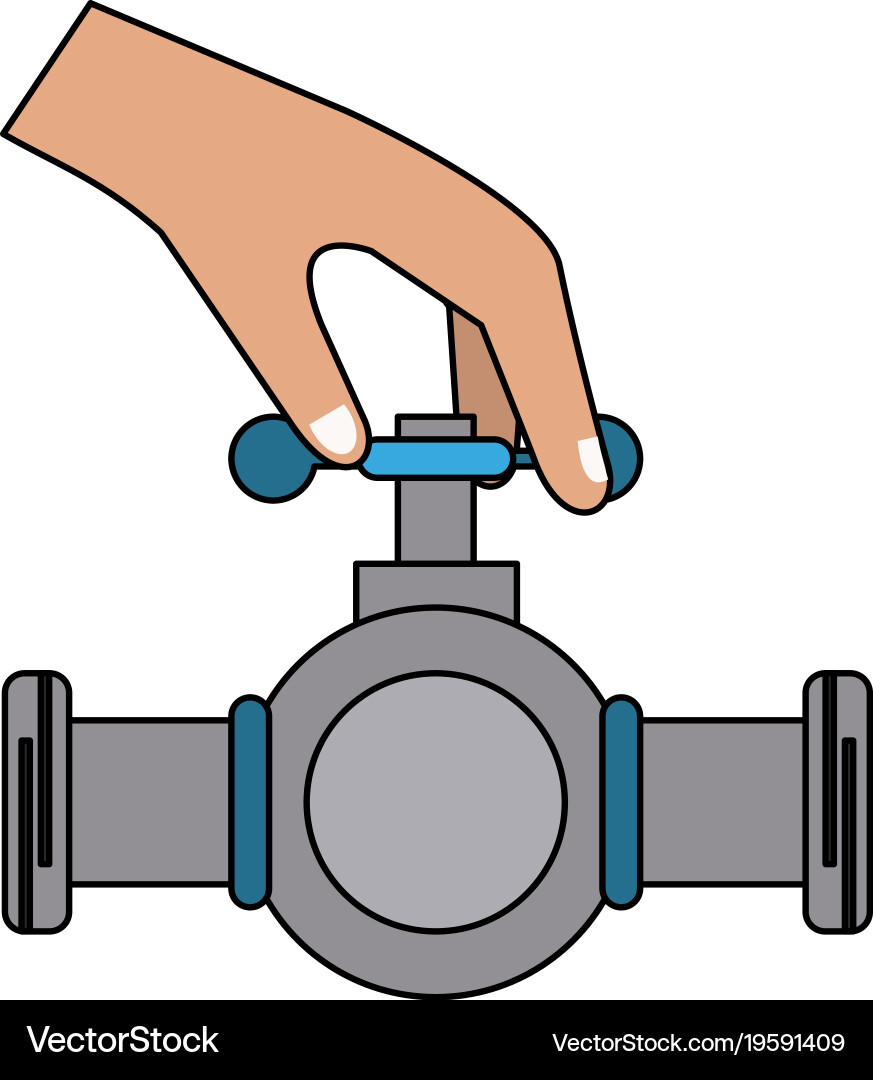 Hands on pipeline Vector Image