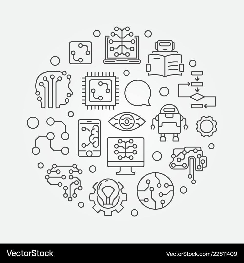 Machine learning circular Machine learning circular vector image