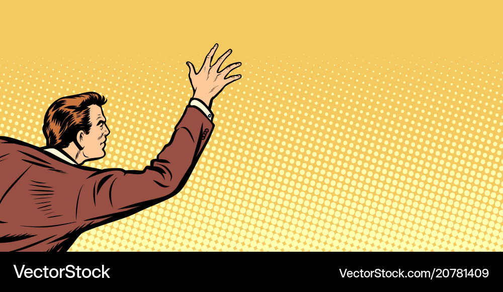 Man hello hand Man hello hand vector image