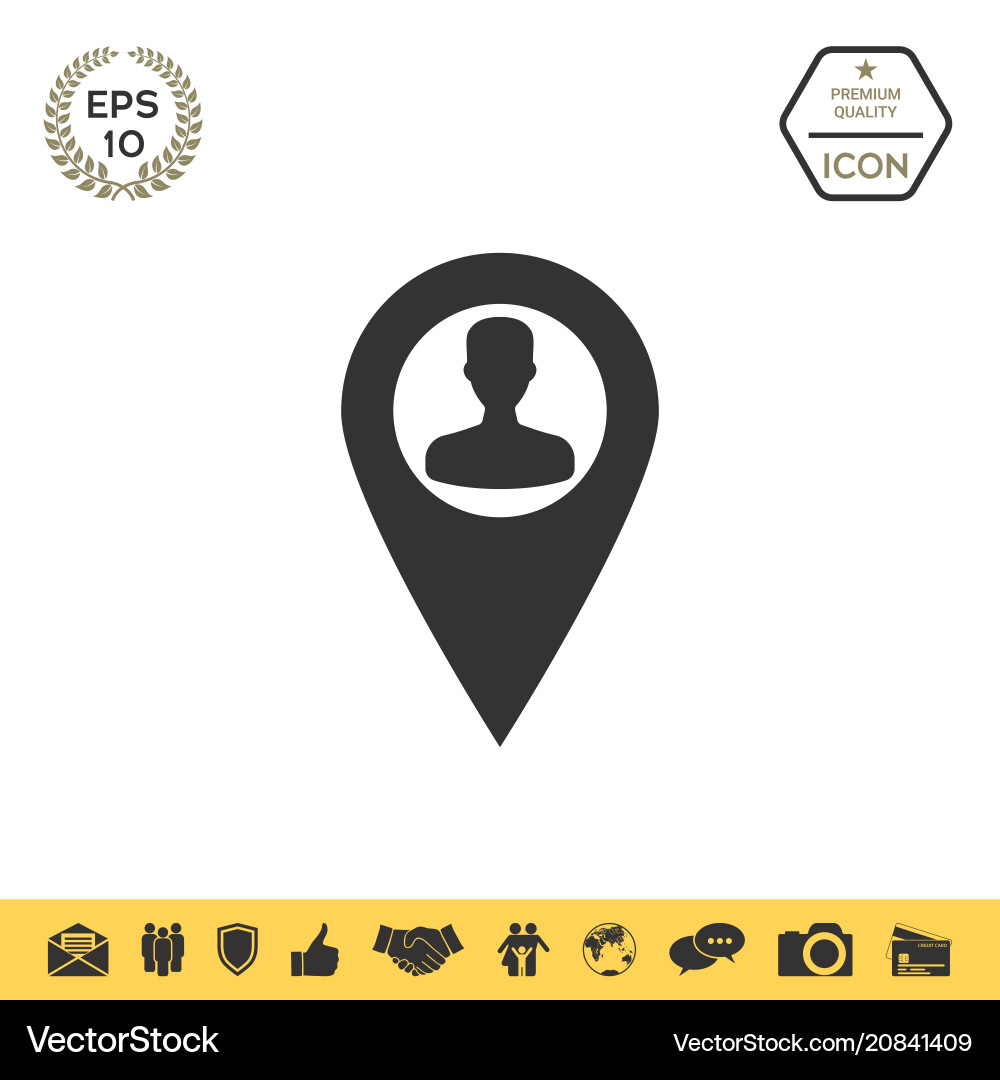 Map pointer with man silhouette Map pointer with man silhouette vector image