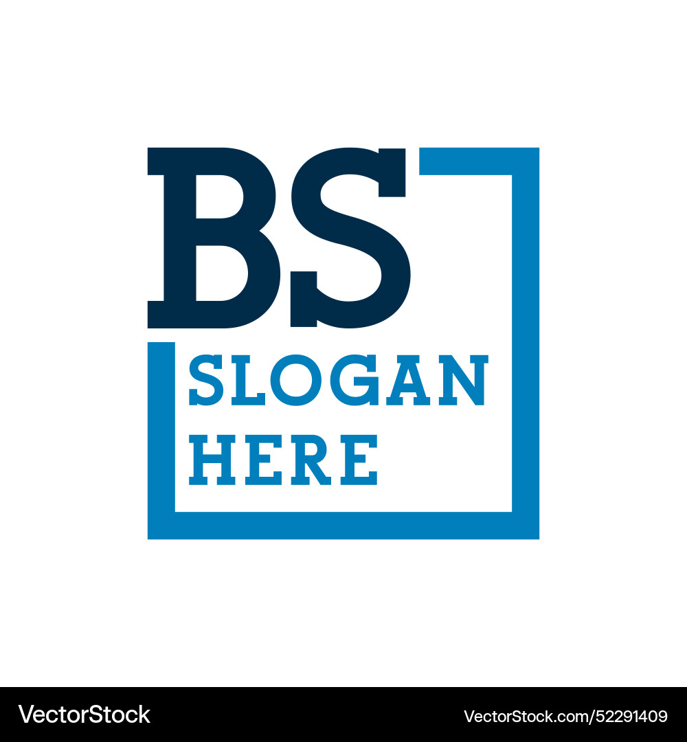 Minimal initials logo letters b and s bs initial Vector Image