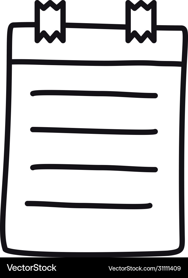 Note with tape icon line and fill style vector image