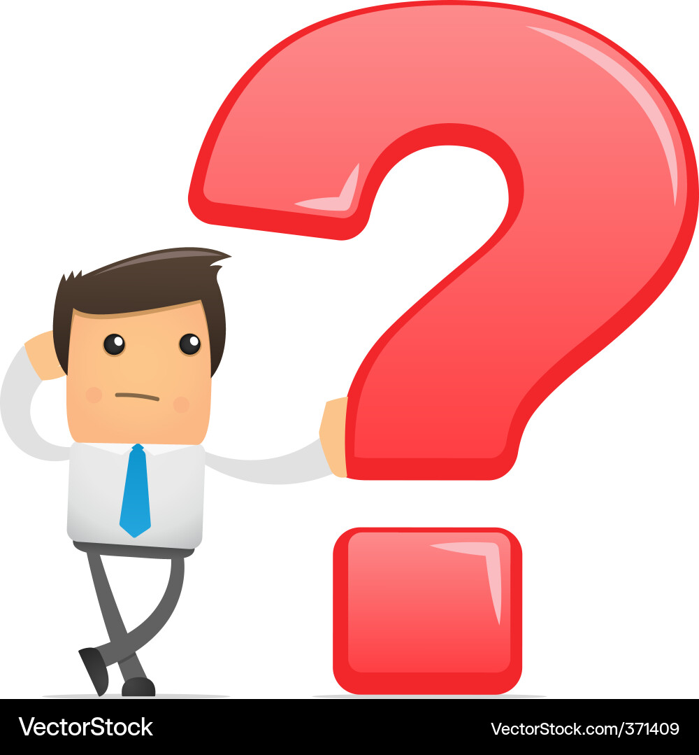 Office Worker with Question Mark vector image