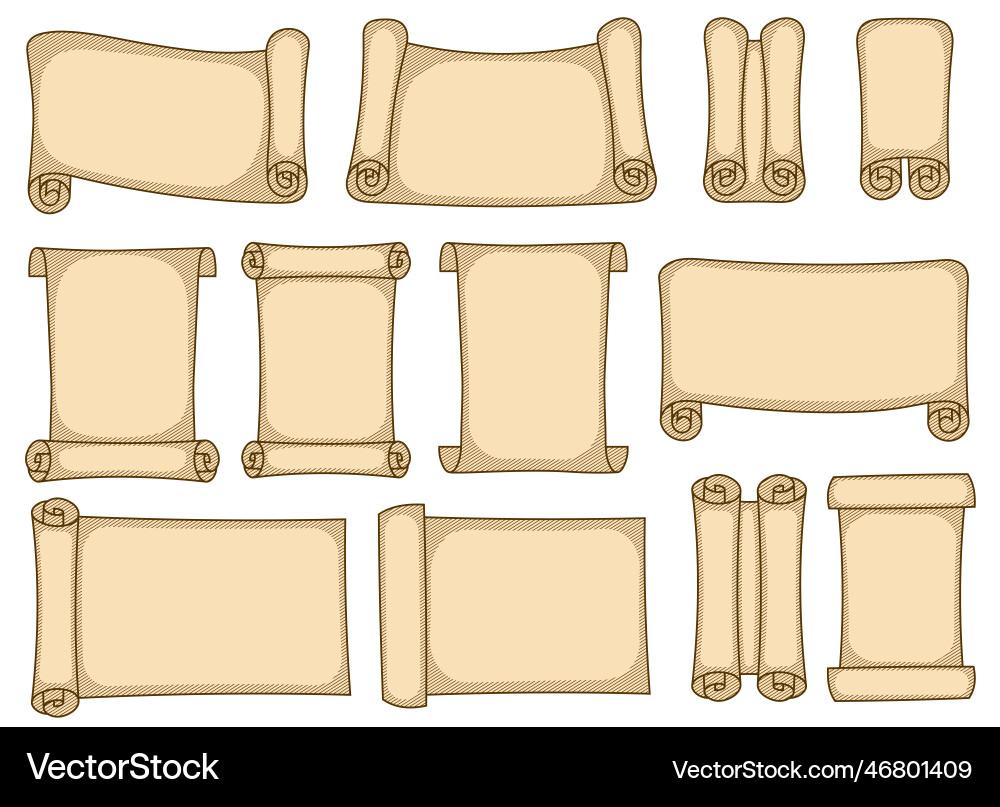 Old scroll design isolated on white background Old scroll design isolated on white background vector image