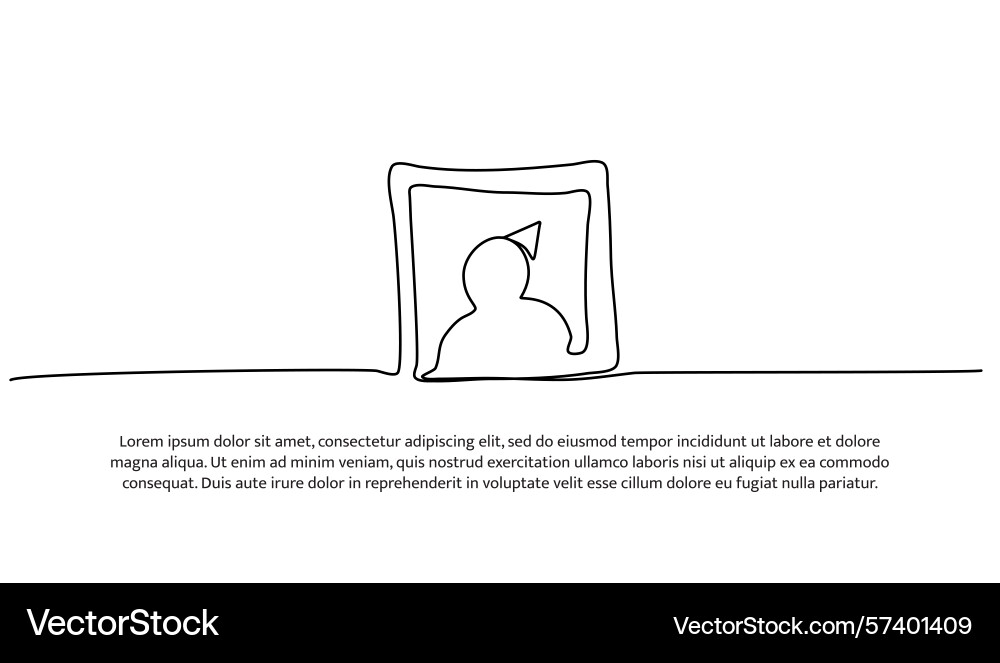 One line of photo in frame abstract minimal Vector Image