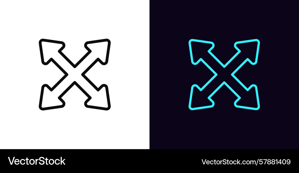 Outline scale arrow icon with editable stroke Outline scale arrow icon with editable stroke Vector Image