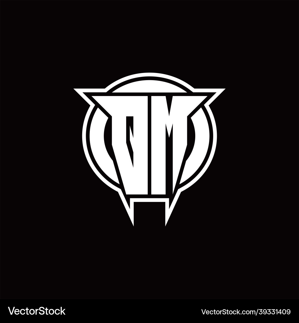 Qm logo monogram with circle rounded shape design Qm logo monogram with circle rounded shape design vector image