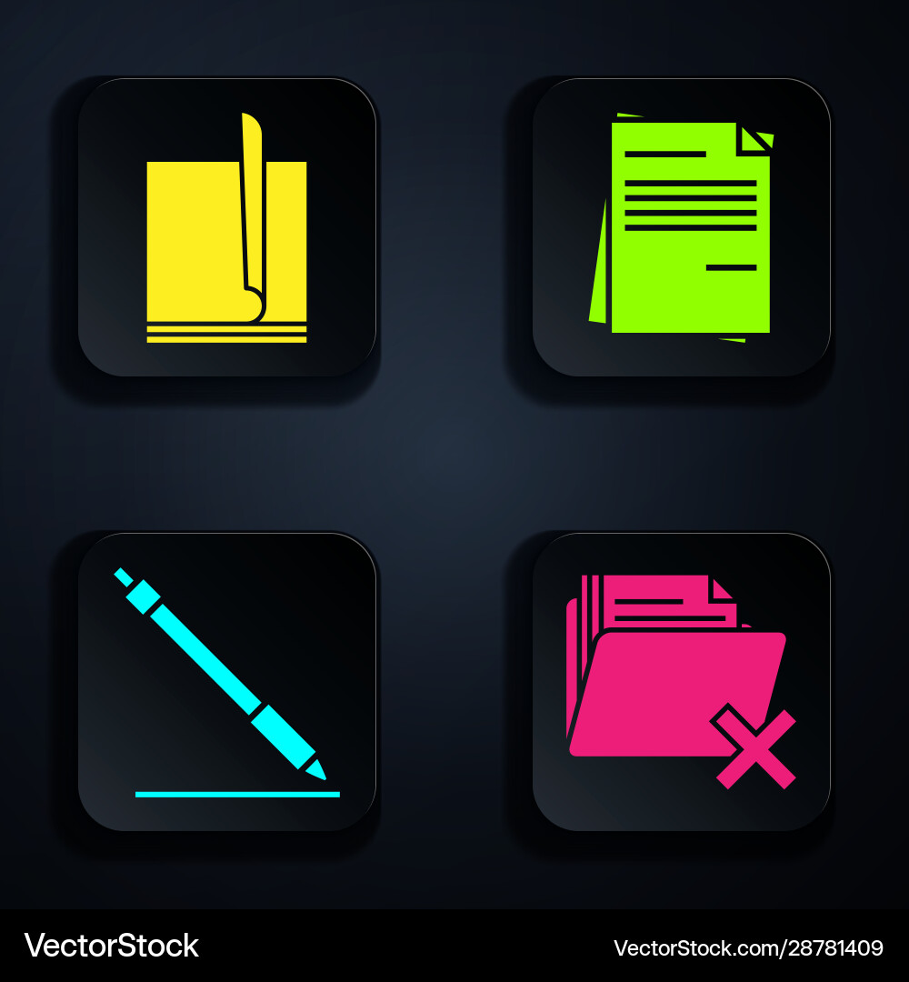 Set delete folder file document pen line Set delete folder file document pen line vector image