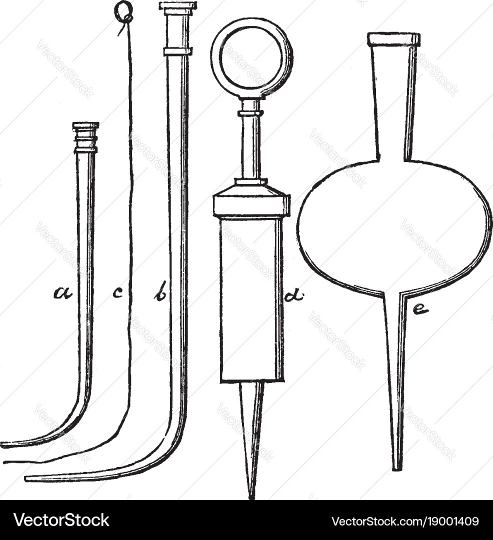 Several special instruments used in the process Vector Image