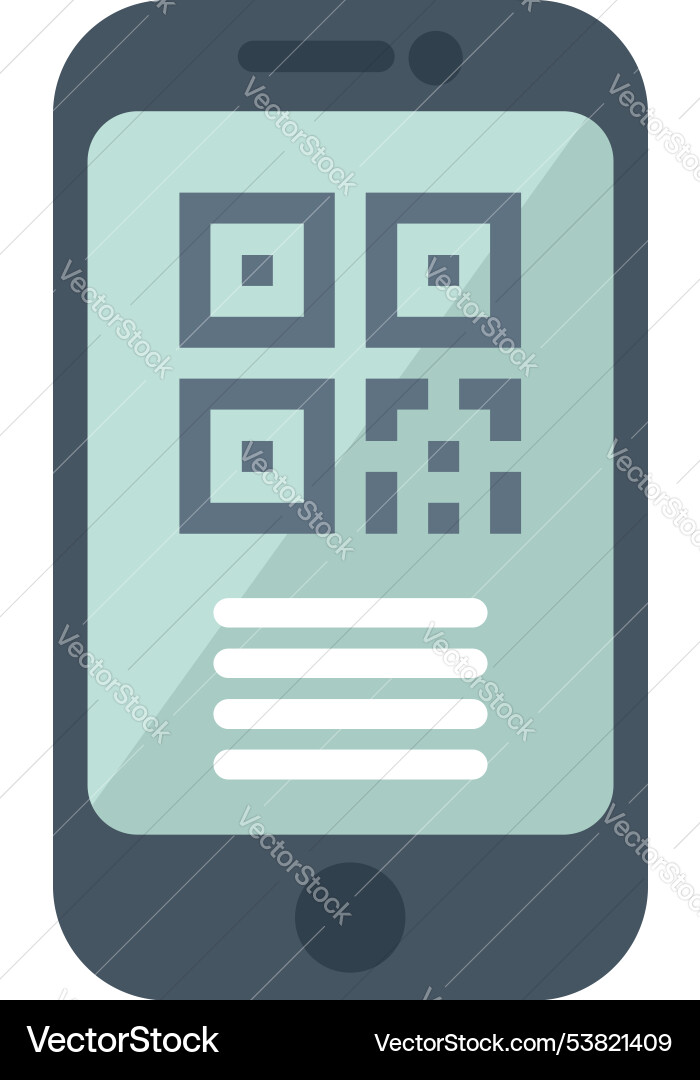 Smartphone displaying qr code for scanning Smartphone displaying qr code for scanning vector image