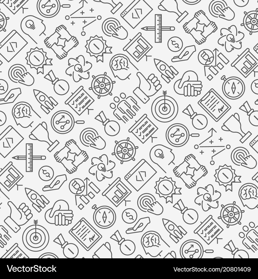 Start up seamless pattern with thin line icons Start up seamless pattern with thin line icons vector image