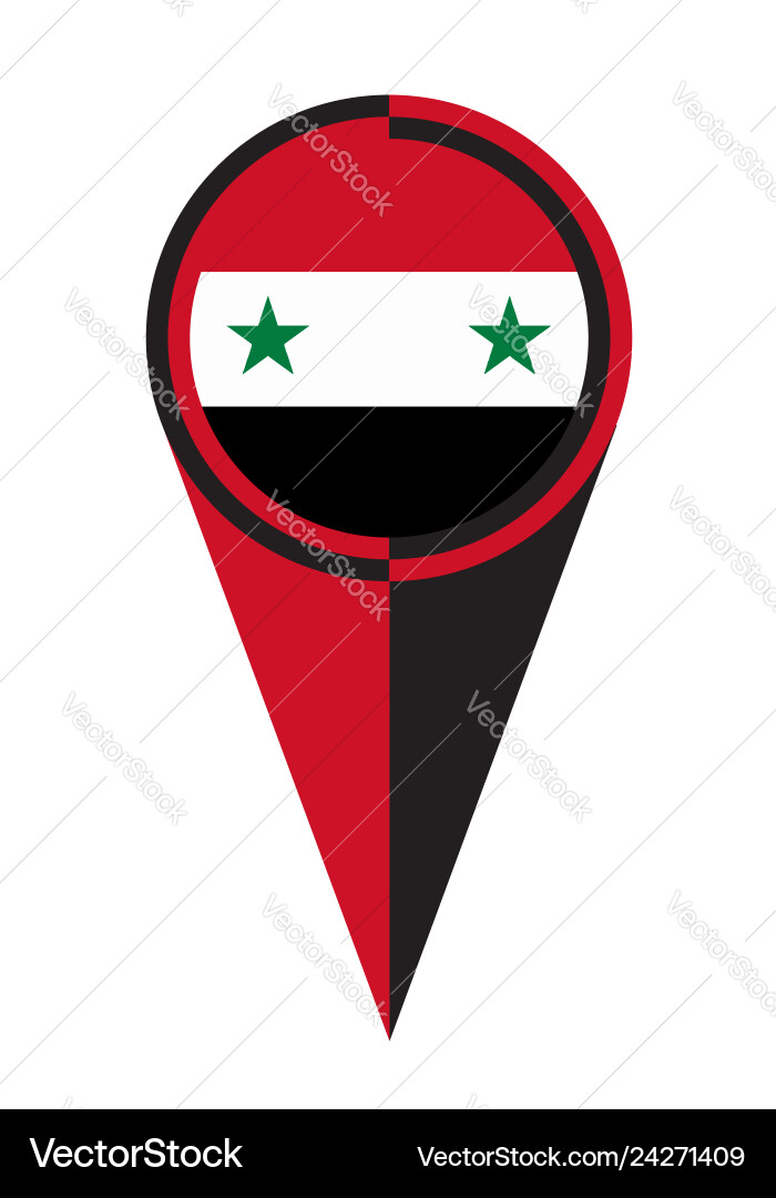 Syria map pointer location flag vector image