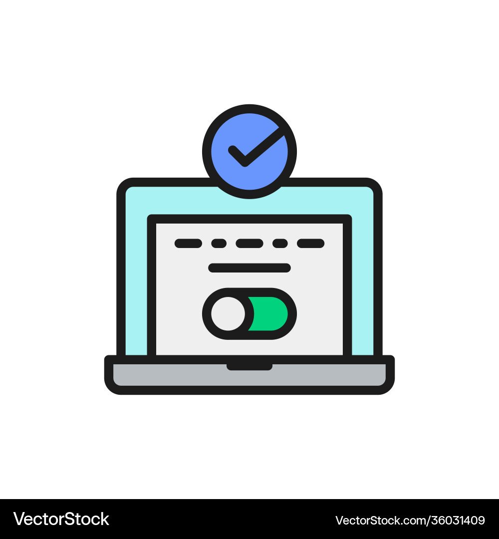 System login laptop with check mark user System login laptop with check mark user vector image