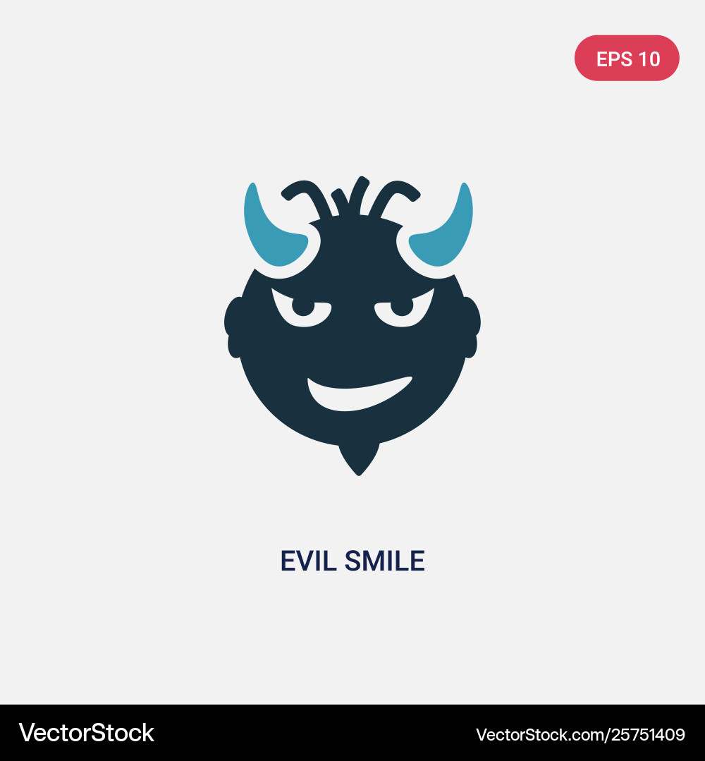 Two color evil smile icon from user interface Two color evil smile icon from user interface vector image