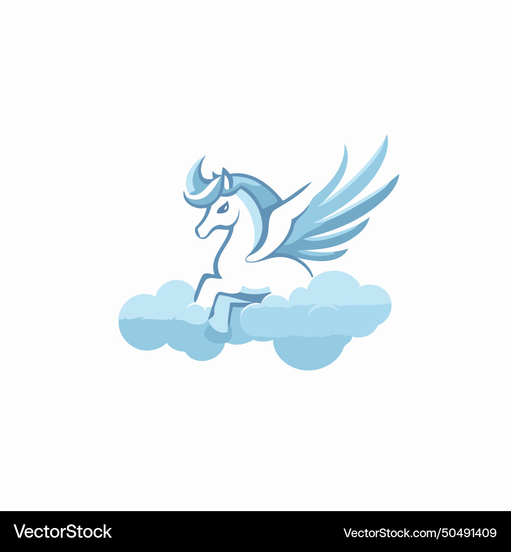 Unicorn on the cloud design element Vector Image