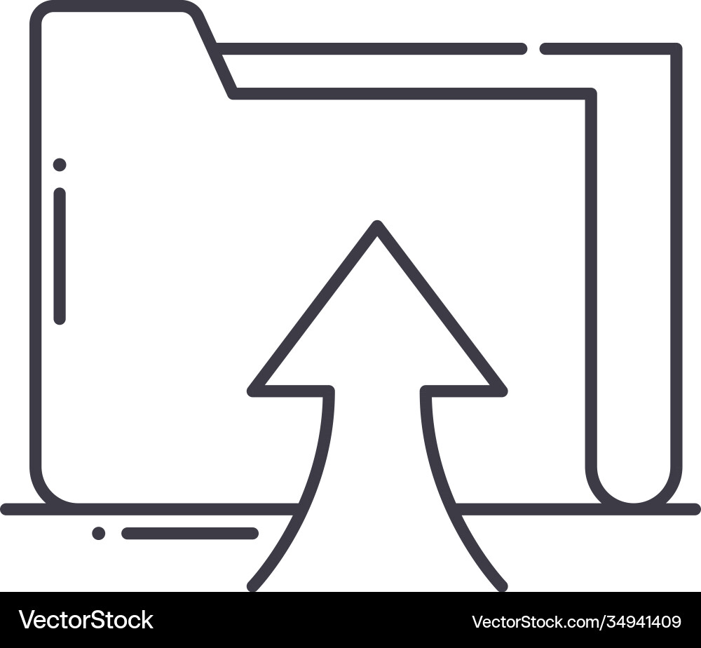 Upload icon linear isolated thin Vector Image
