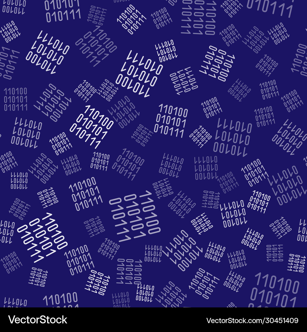 White binary code icon isolated seamless pattern Vector Image
