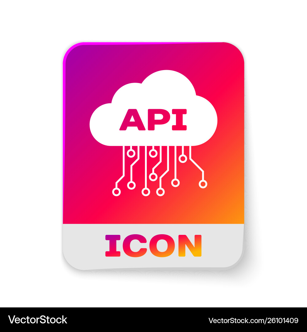 White cloud api interface icon isolated on White cloud api interface icon isolated on vector image