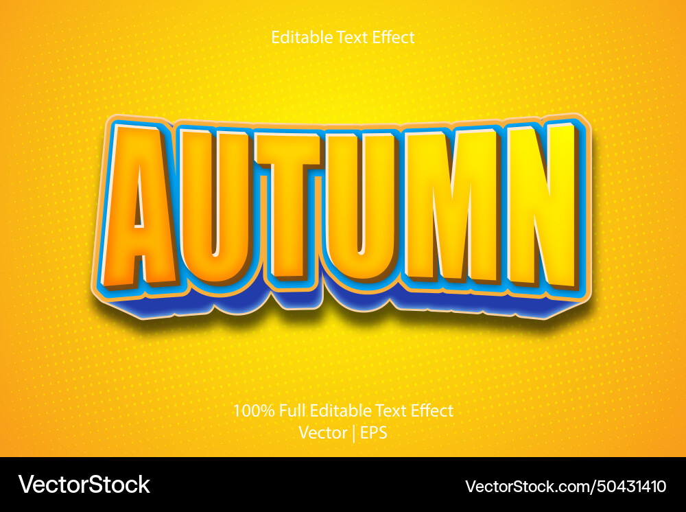 Autumn editable text effect 3 dimension emboss Autumn editable text effect 3 dimension emboss vector image