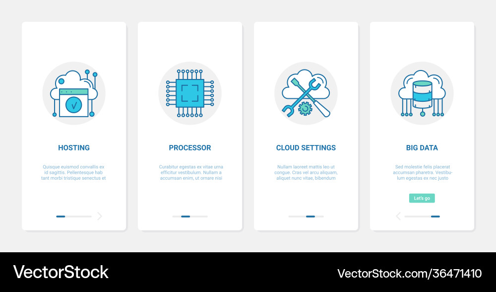 Big Data Cloud Hosting Internet-Technologie ux ui Big Data Cloud Hosting Internet-Technologie ux ui vektorbild