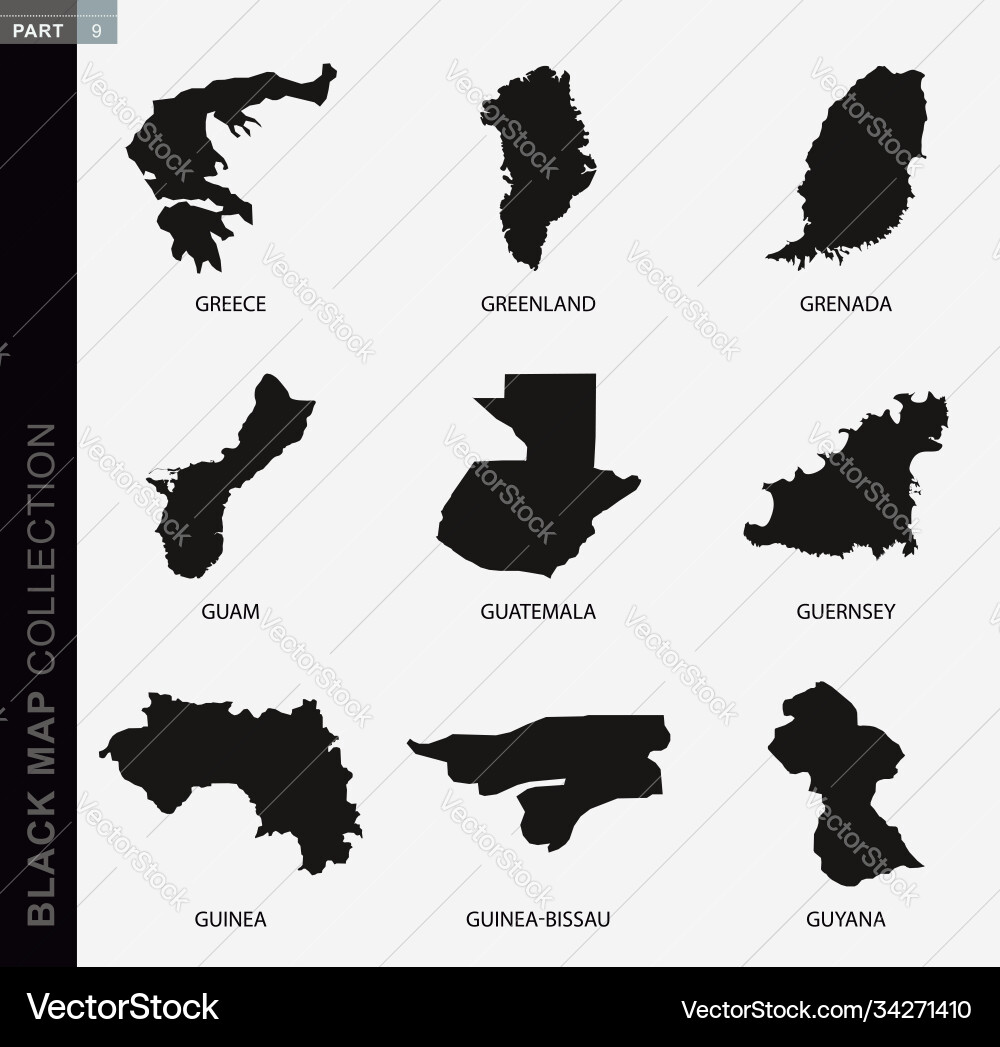 Black map collection contour maps world Black map collection contour maps world Vector Image