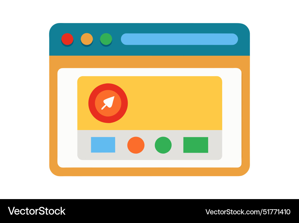 Browser interface icon flat on white background Vector Image