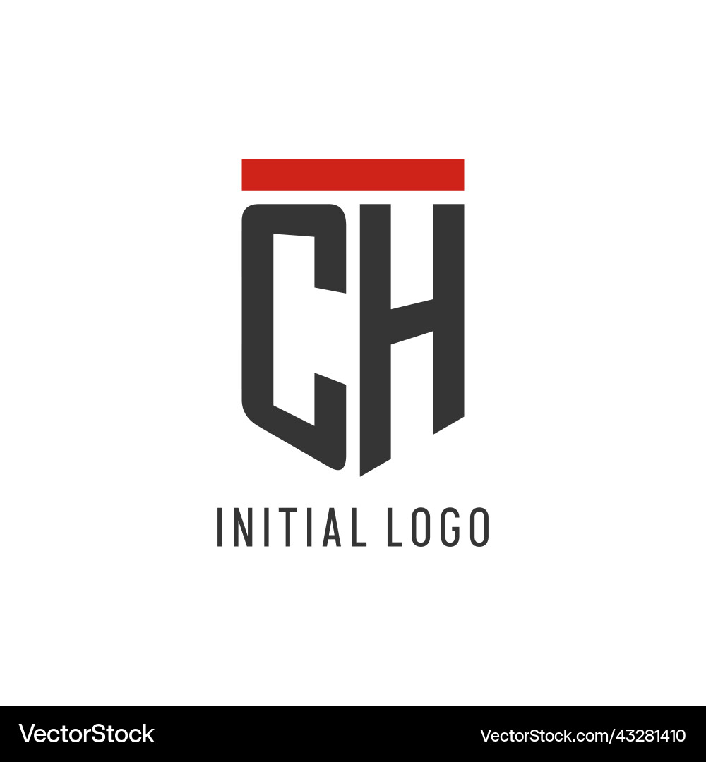 Ch initial esport logo with simple shield design Vector Image