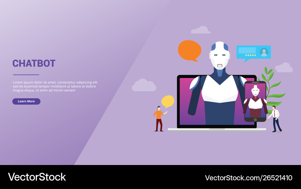Chatbot technology artificial intelligence robot Chatbot technology artificial intelligence robot vector image