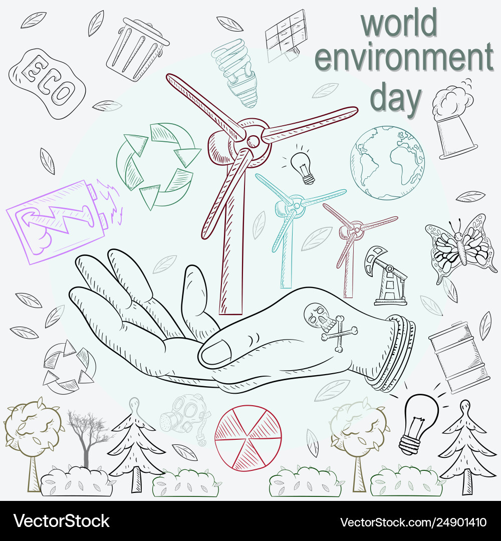 Contour design various objects human vector image