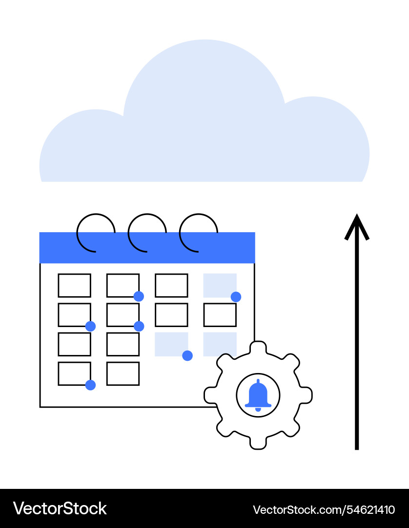Efficient cloud-based calendar management Efficient cloud-based calendar management vector image