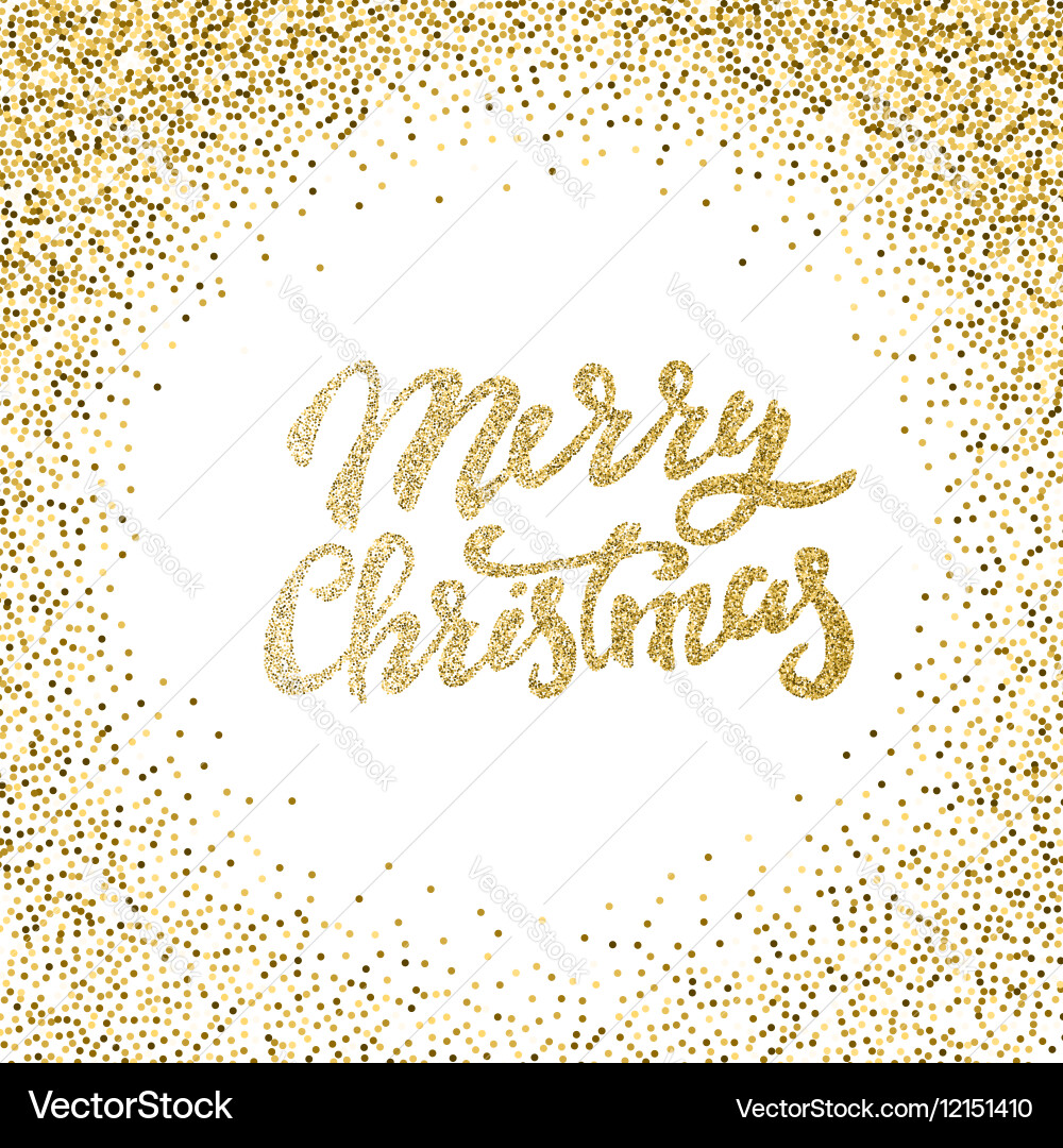 Golden Christmas Glitter Lettering Vektorbild