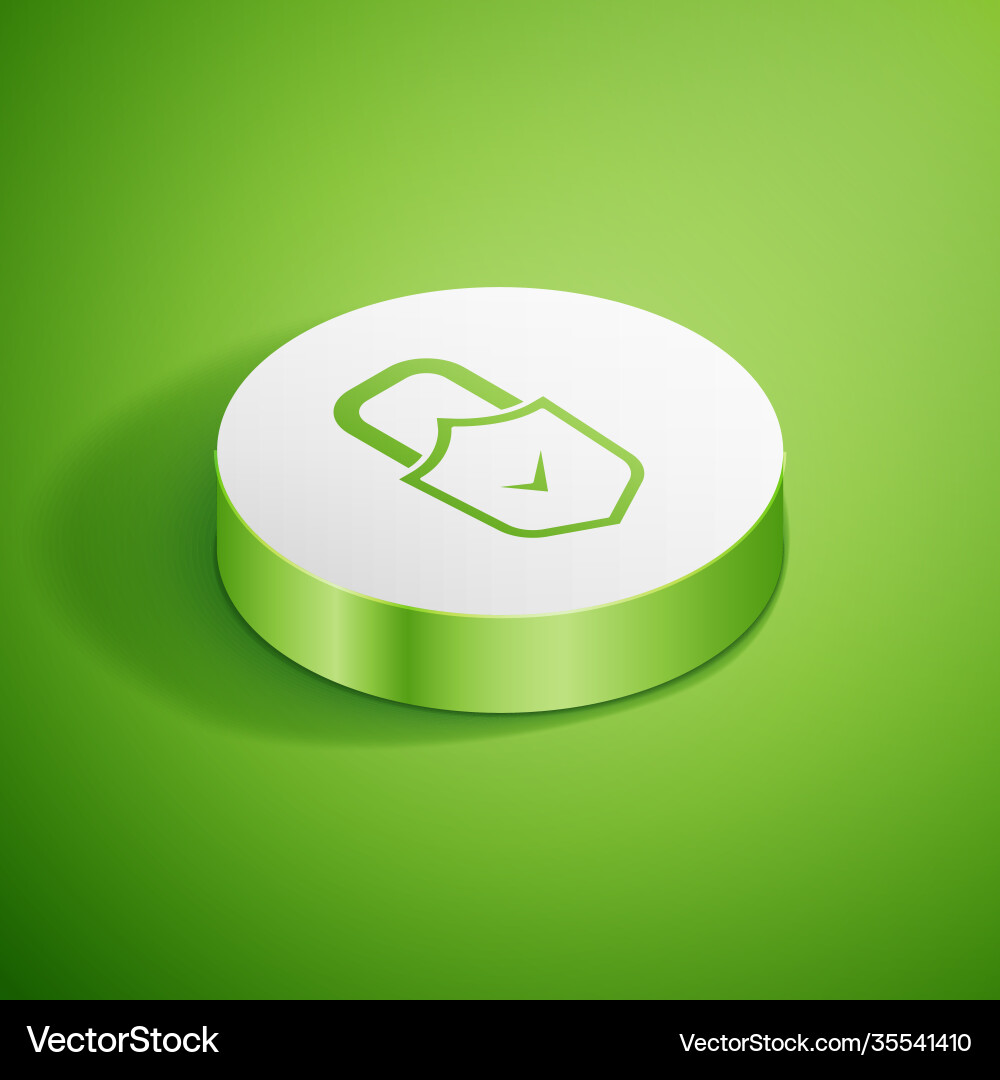 Isometric open padlock and check mark icon Isometric open padlock and check mark icon vector image