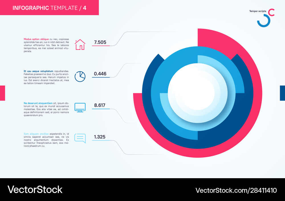 Light and neat infographic circle chart Light and neat infographic circle chart vector image