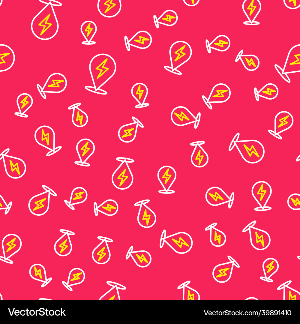Line lightning bolt icon isolated seamless pattern Vector Image