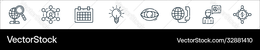 Marketing line icons linear set quality Marketing line icons linear set quality vector image