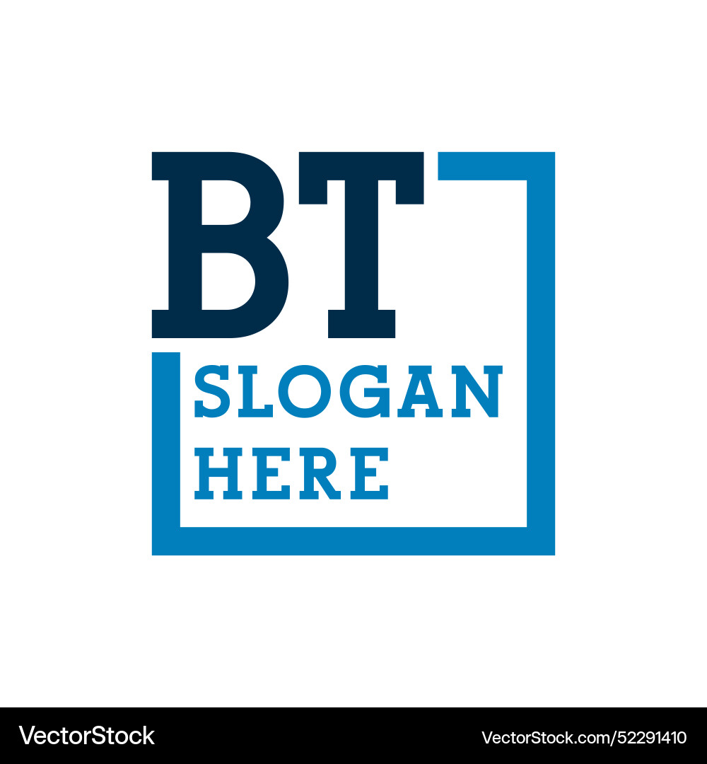 Minimal initials logo letters b and t bt initial Vector Image