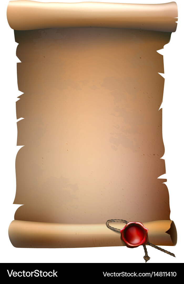Old Paper Scroll with Wax Seal vector image