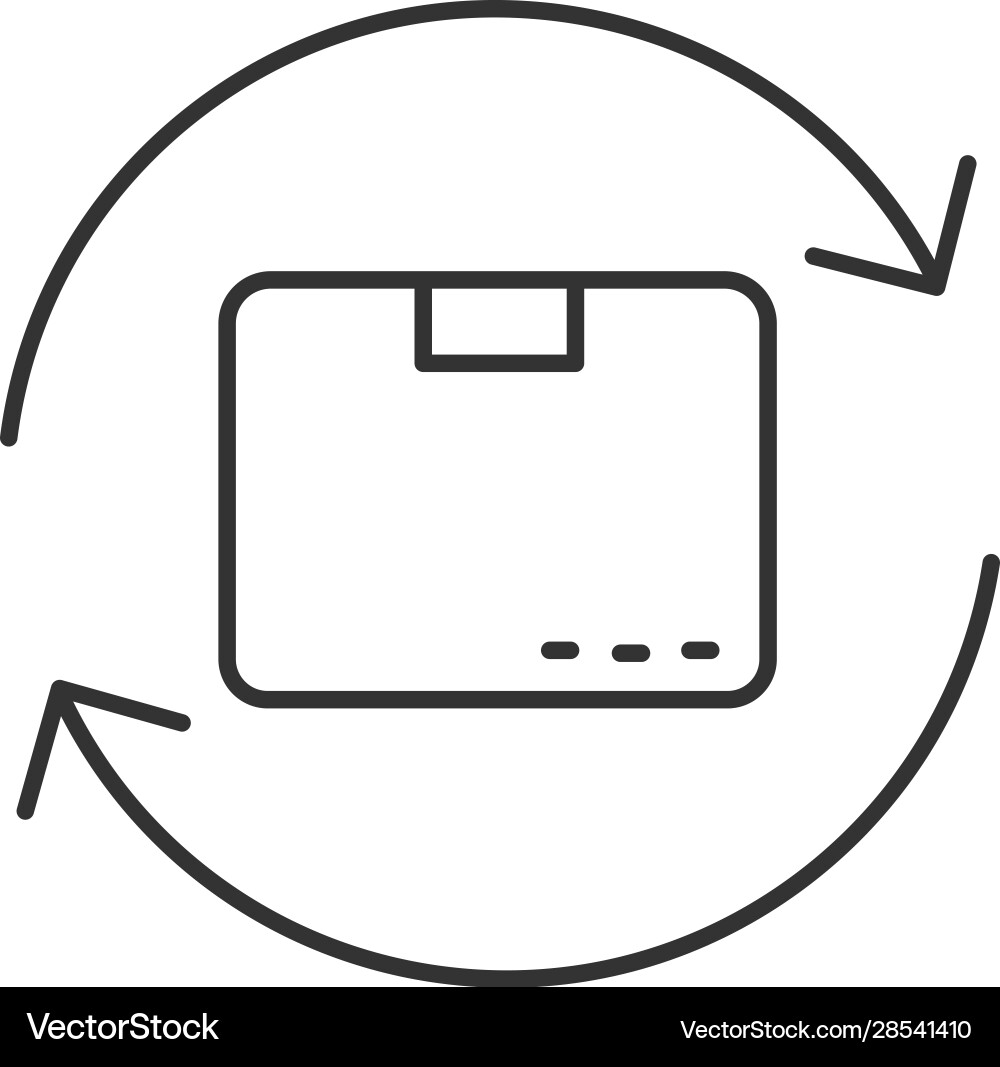 Parcel Return Icon - Circular Arrow vector image