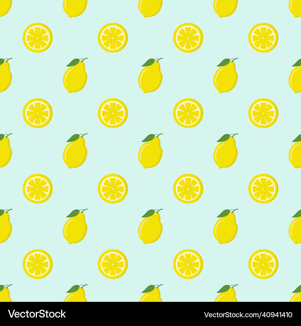 Pattern of lemon and slices on a green background Pattern of lemon and slices on a green background vector image
