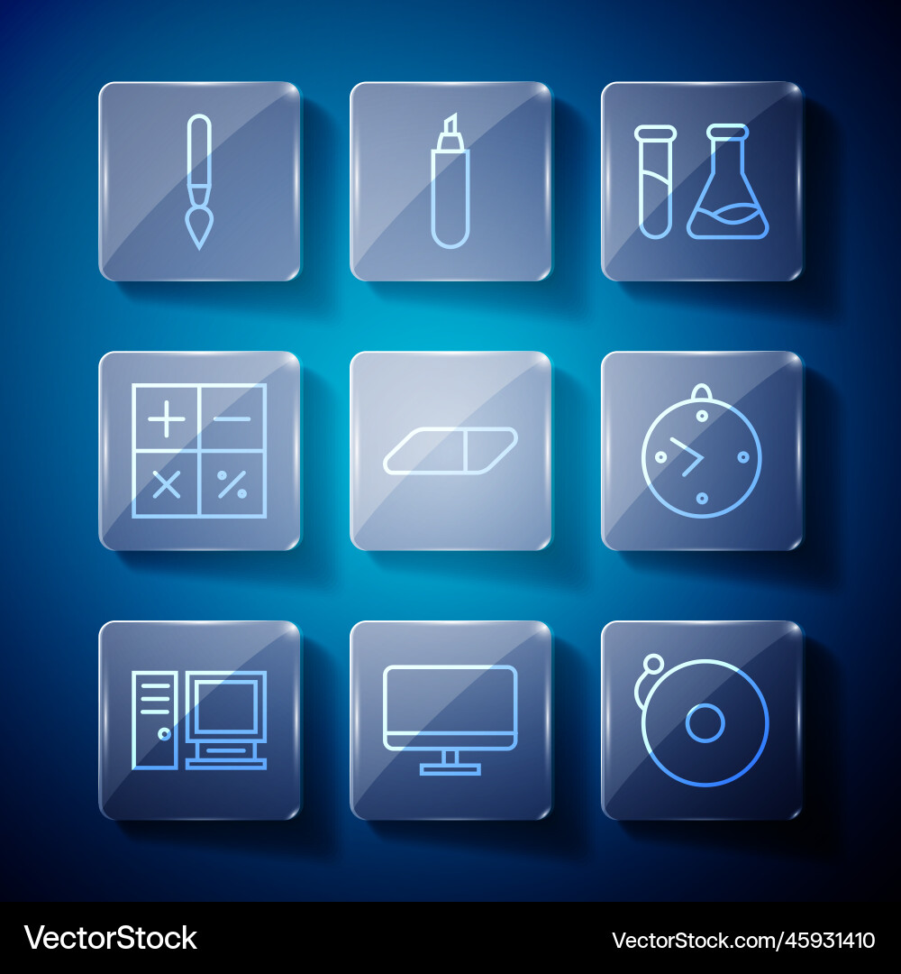 Set line computer monitor screen ringing alarm Set line computer monitor screen ringing alarm vector image