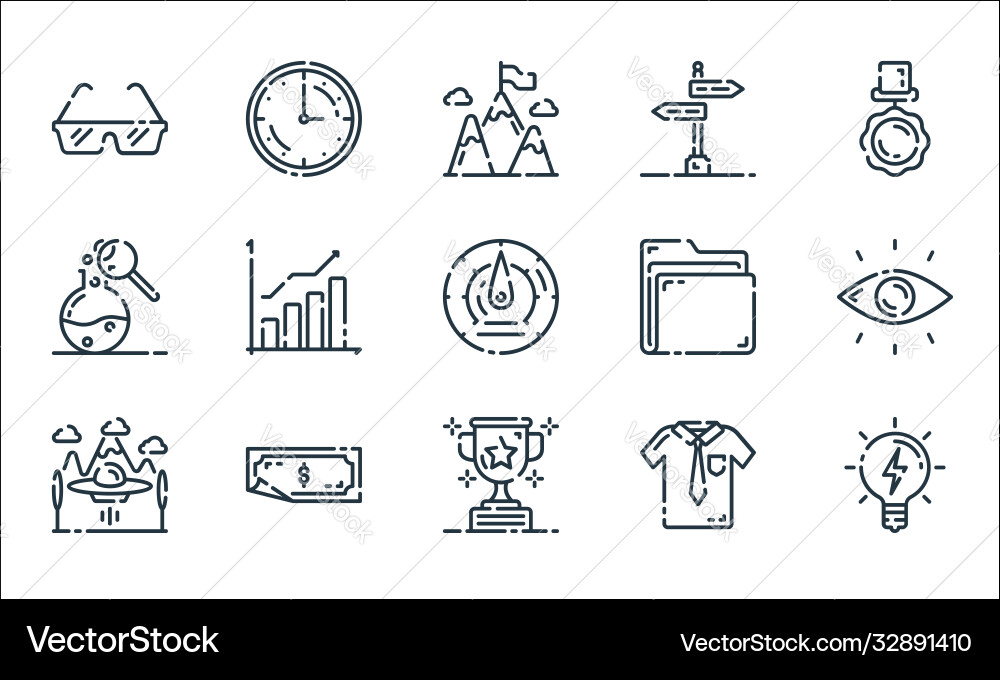 Startup line icons linear set quality Vector Image